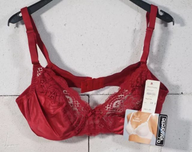 Originale Vassarette Lacci Artistry Reggiseno con Pizzo Rosso Taglia 38 B