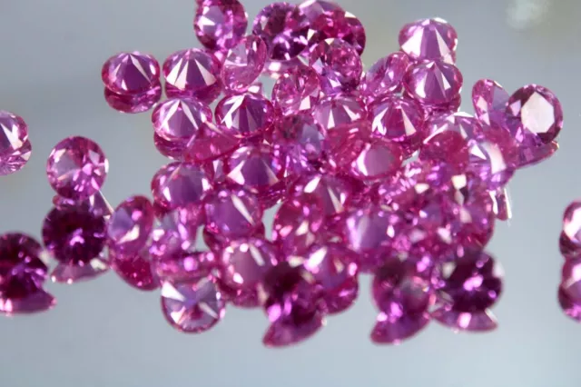 Natural Pink Sapphire 8 MM 25 Pcs Loose Gemstone Certified Round Cut Ceylon Lot