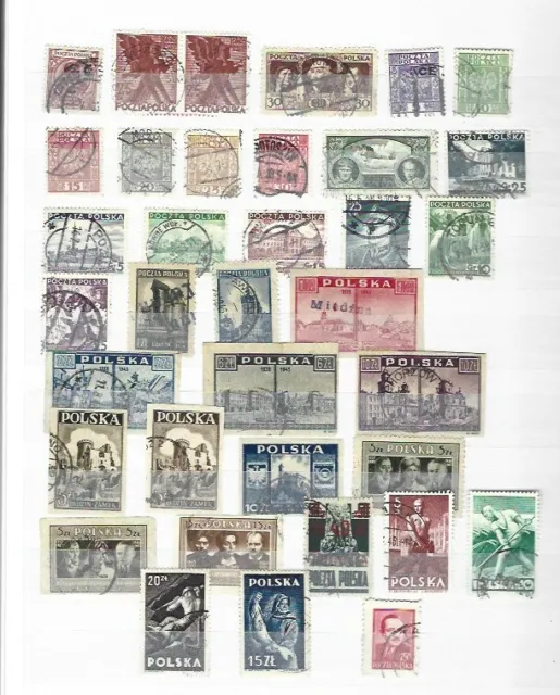 Briefmarken Lot Polen 1930-1948  gest.