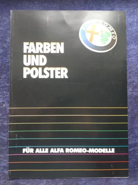 Alfa Romeo 33 Giulietta Alfetta 6 Sprint GTV Farben & Polster Prospekt 1983