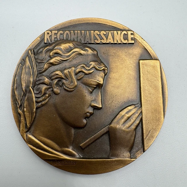 Médaille En Bronze Le Théâtre – Signée Maurice Delannoy – Art Français XXe
