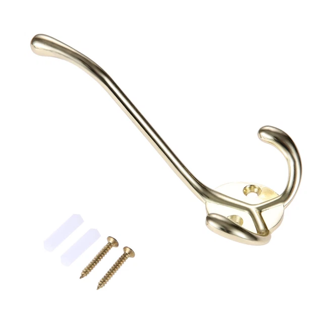 Metal Wall Door Double Hooks Hangers Key Clothes Coat Hat Bags Towel Storage