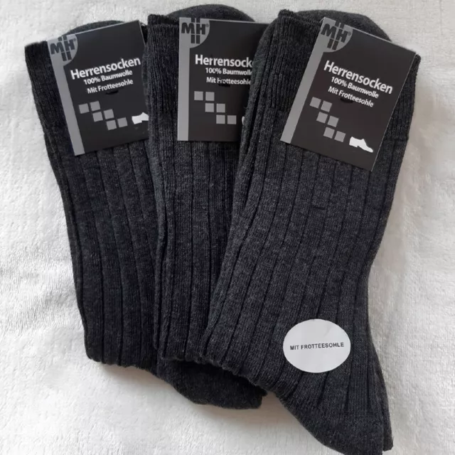 3 Paire MH Chaussettes Semelle Bouclette Et Ceinture Confort Côtelé 100% Coton