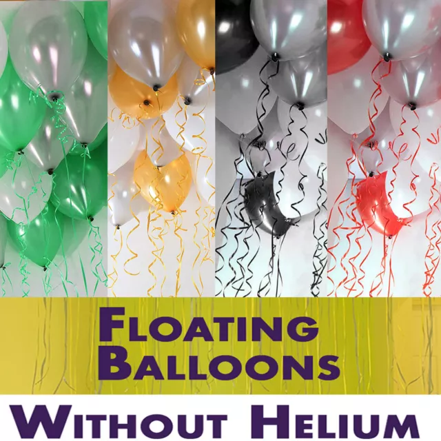100PCS Gold HELIUM 10" Metallic / Pearl Latex Ceiling Balloons Wedding Birthday