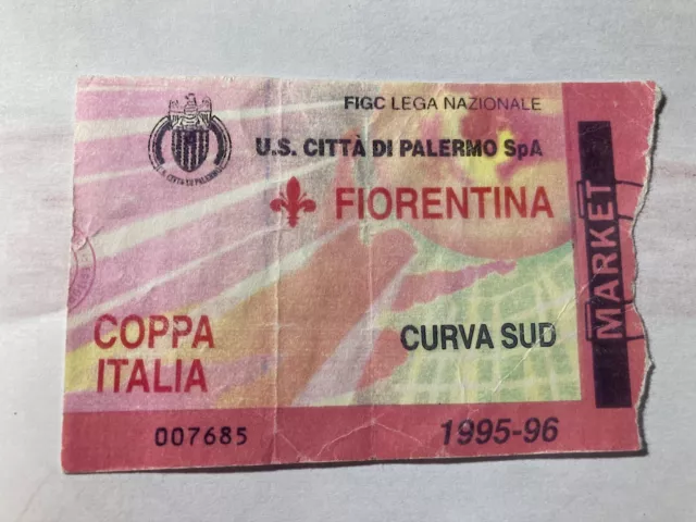 Biglietto Stadio Favorita Palermo Fiorentina 1995-96 Coppa Italia