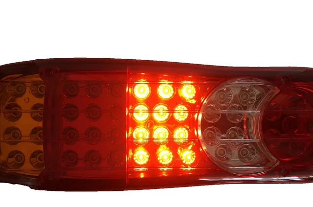 Lot De 2 Feux Arrière LED Tear Drop 24V – Stop, Clignotant, Recul, Brouillard, Feu De Position – Camion, Remorque, Bus