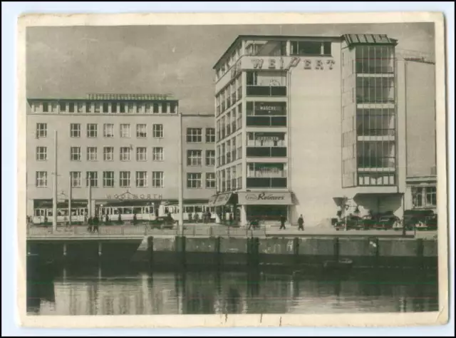 V5604/ Kiel An der Holstenbrücke Straßenbahn AK 1954