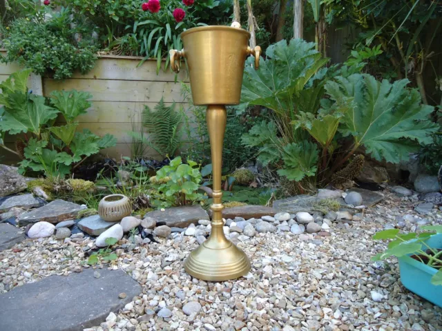 Floor Standing Champagne Ice Bucket Vintage Gold Stand Wine Cooler Bar Drinks
