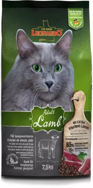 Leonardo Adult Lamb 7,5 kg I Katzenfutter mit Lamm I Trockenfutter für Katzen