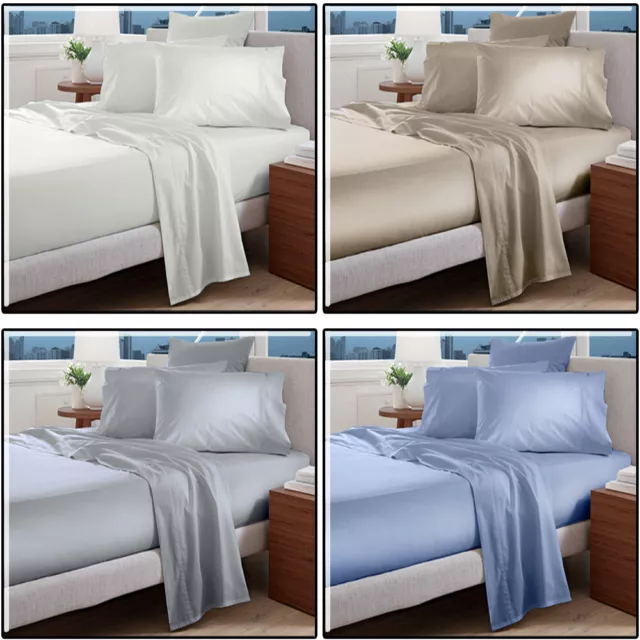 1000TC Bed Sheet Set 100% Egyptian cotton 4 PCs in Queen/King/Double/Single size