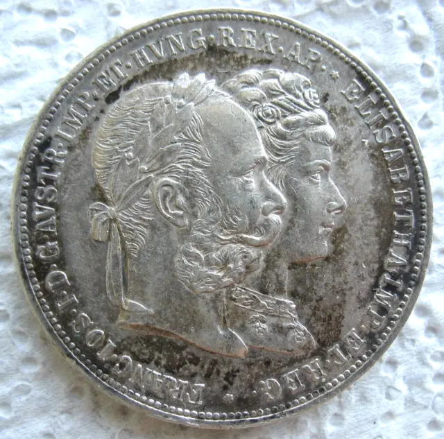 1879 Austria 2 Florin Silver Wedding Anniversary