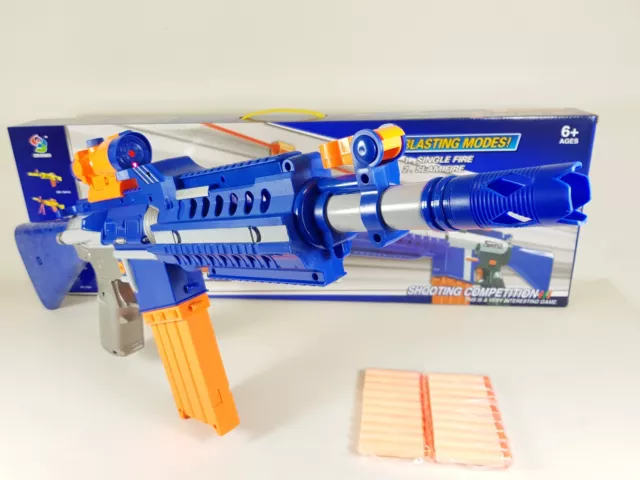 NERF Soft Dart Gun LASER 20 Bullets Sniper Fornite Strike Battery Power Army Toy