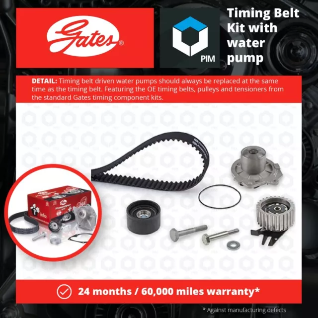 Timing Belt & Water Pump Kit fits SAAB 9-3 YS3F 1.9D 04 to 15 Z19DT Set Gates