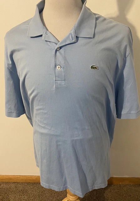 Lacoste Light Blue Short Sleeve Polo Shirt Mens Size 9 Reg Fit Croc Logo