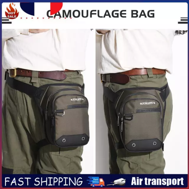 Men Waterproof Thigh Bag Riding Motorcycle Fanny Waist Belt Packs (Green) FR