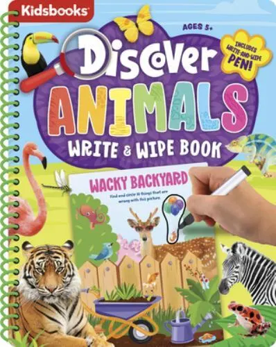 Animals: Discover Write & Wipe Activity Book-Includes Write-and-Wipe Pen by