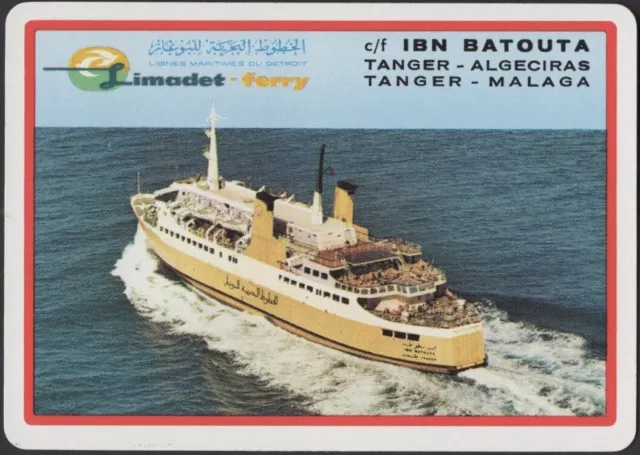 Playing Cards Single Card Old Vintage Wide  IBN BATOUTA LIMADET FERRY Shipping B