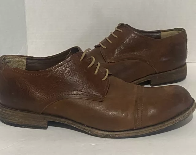 Frye 'Johnny' Brown Leather Lace-Up Oxford Dress Shoes (84565) Men's Size 12 D