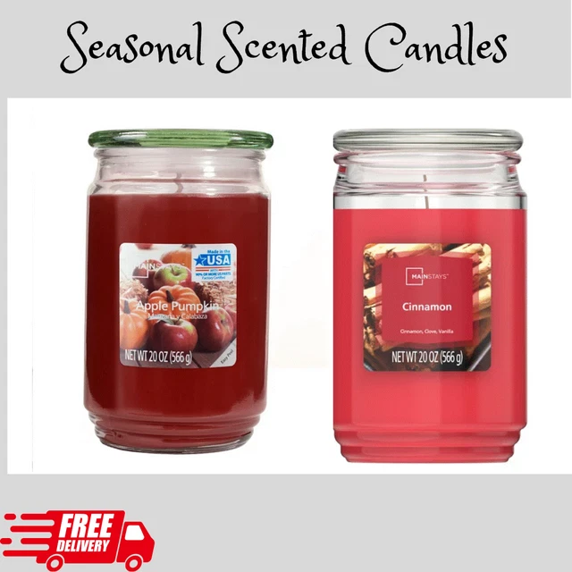 NEW Mainstays Scented Large Candle Jar Single Wick 2 Essences 20oz FREE SHIPPING
