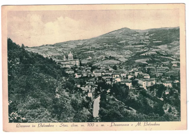 Bologna LIZZANO IN BELVEDERE- Panorama e monte Belvedere- VIAGGIATA 1940