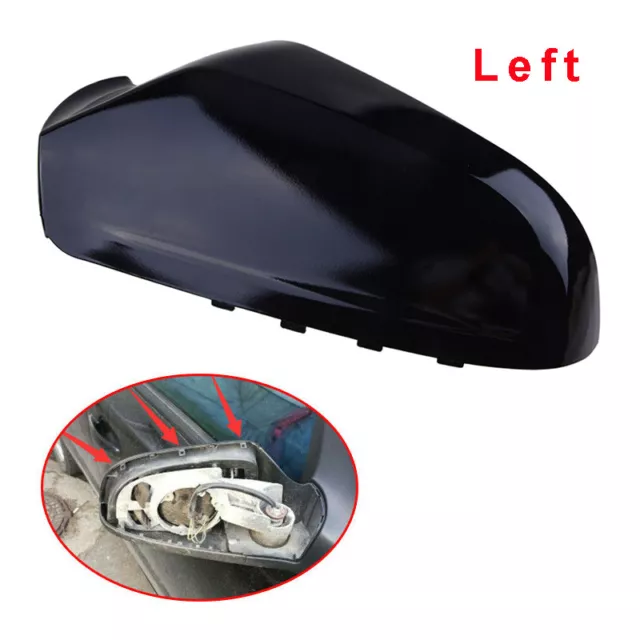 Left Side Gloss Black Wing Mirror Cover Cap For Vauxhall Astra H MK5 2004-2009