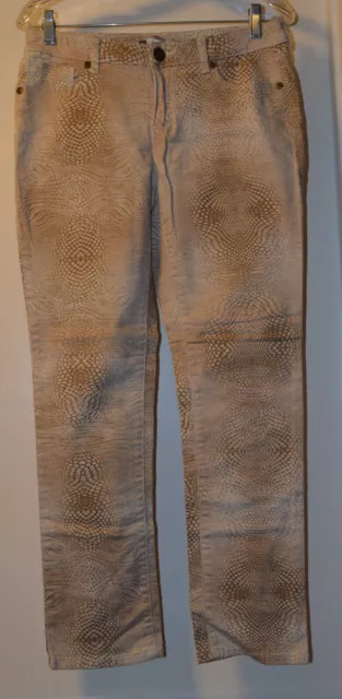 Jlo Jennifer Lopez Womens Straight Leg 5 Pocket Riveted Reptile Pants/ Size 6