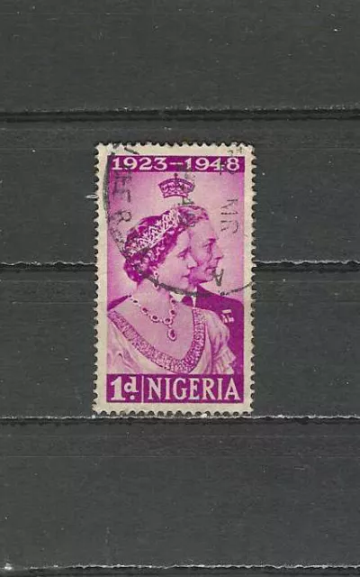 NIGERIA , 1948 , KING GEORGE VI , SILVER WEDDING  , 1p STAMP  PERF , USED