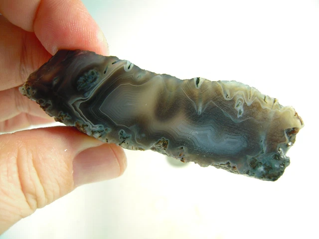 Botswana Agate Rough Half Nodule with Tubes, 55 grams