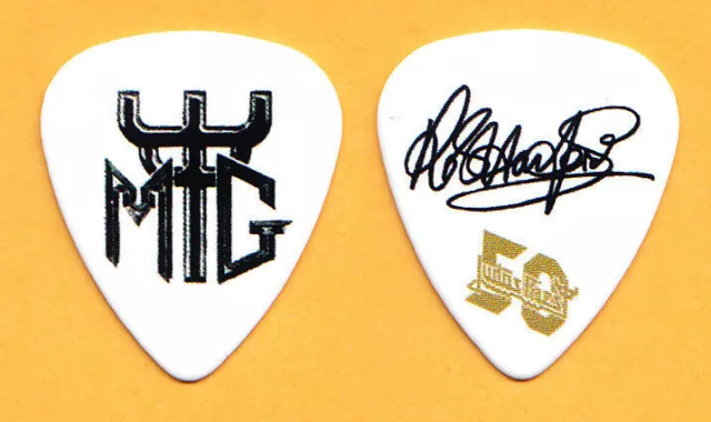 Judas Priest Rob Halford Signature Promotional White Guitar Pick - 2022 50th Ann