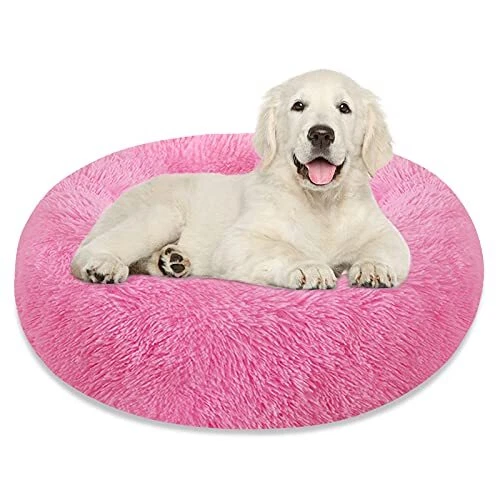 Calming Dog Bed Cat Bed Donut Cuddler Anti Anxiety Dog Bed for Small Medium L...
