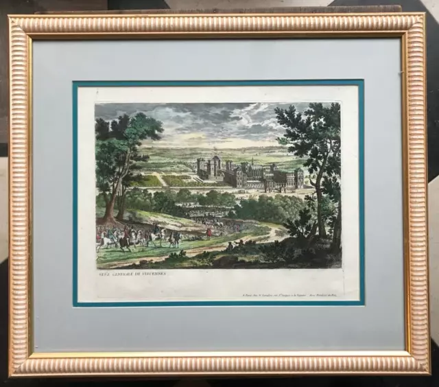 Vue générale de Vincennes, Gravure originale XVII ème - taille douce par Perelle