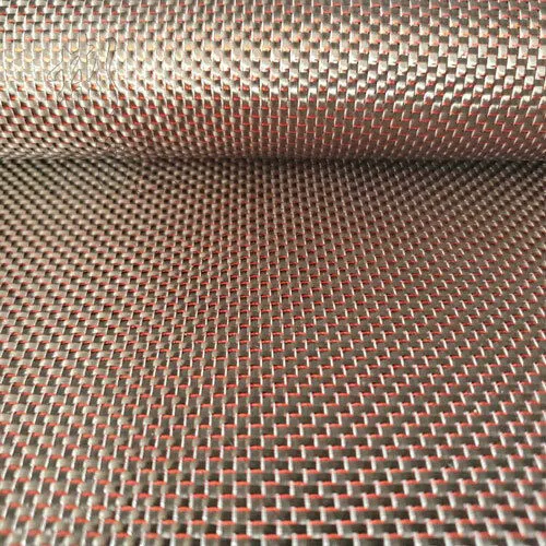 Metallic Carbon Fiber Red Silver Reflection Mixed Fabric Carbon Cloth 50*100cm