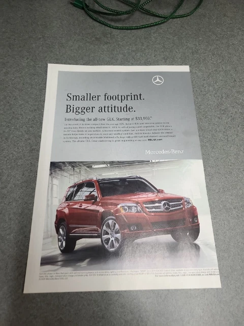 2009 Mercedes Benz GLK SUV  photo print ad-Man Cave Garage Decor