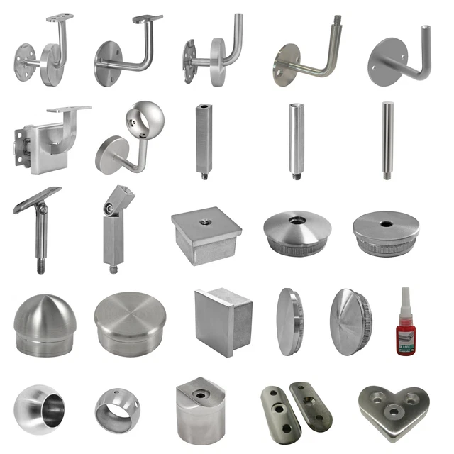 Acier Inox Support de Main Courante Embouts Mural Rampe Balustrade Escalier V2A