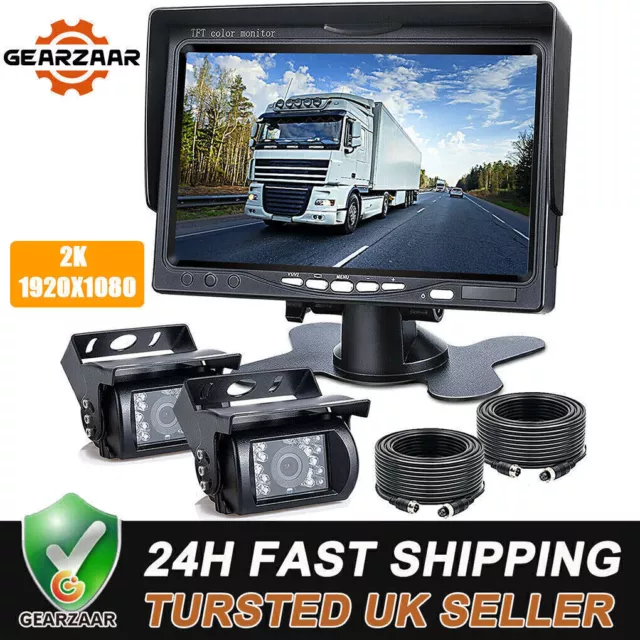 Car Reversing Camera + 7" LCD Monitor for Truck Caravan Bus Van Rear View Kit