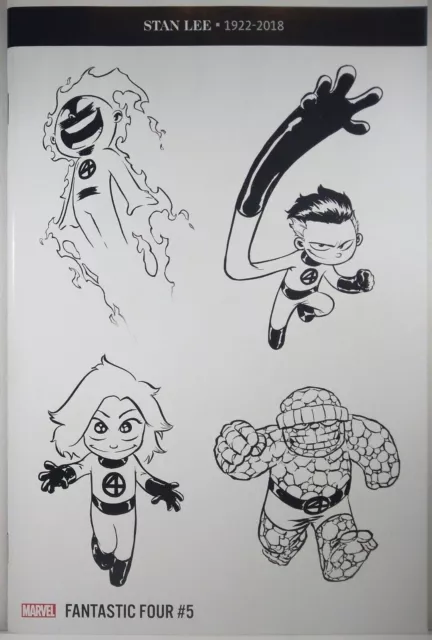 Fantastic Four # 5 NM (2018) Skottie Young Incentive B&W Party Sketch Variant NM