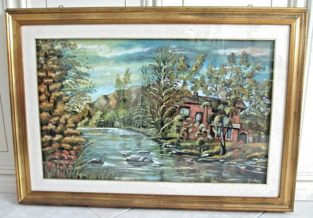 Quadro 98x69cm olio SARTORIS VENDO SCAMBIO con oggetti di antiquariato BERGAMO