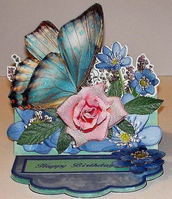 HANDMADE GREETING CARD & Matching Envelope 3D Easel With A Butterfly
