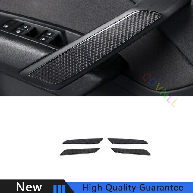 For Audi Q5 2018-2021 Real Carbon Fiber Car Interior Door Armrest Strip Trim 4X