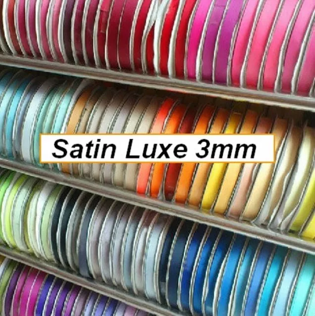 RUBAN SATIN LUXE ** 3 mm ** double face - vendu par 2,5 mètres - Mariage couture