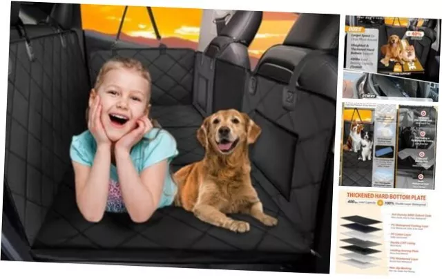 Back Seat Extender for Dogs-Large Space, Dog Car Seat Cover Hard Bottom Black