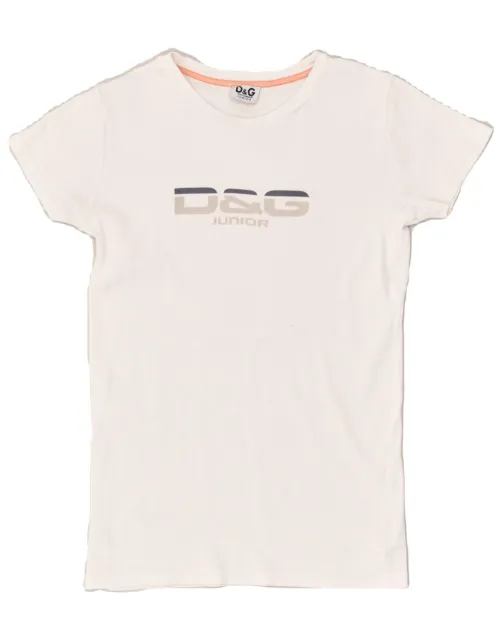 Camiseta top para niñas DOLCE & GABBANA 6-7 años mediana blanca algodón AW30