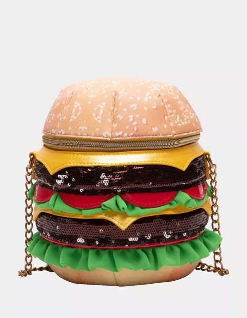 Betsey Johnson Kitsch Nice Buns Cheese Burger Novelty Crossbody Bag