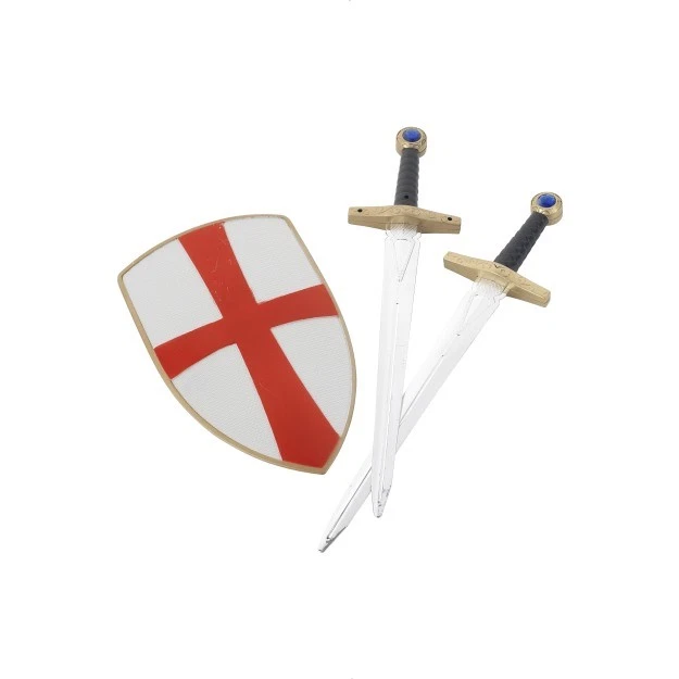 Cavaliere Crociato Set Protezione & Spada Kit Adulti Bambini Accessorio Vestito