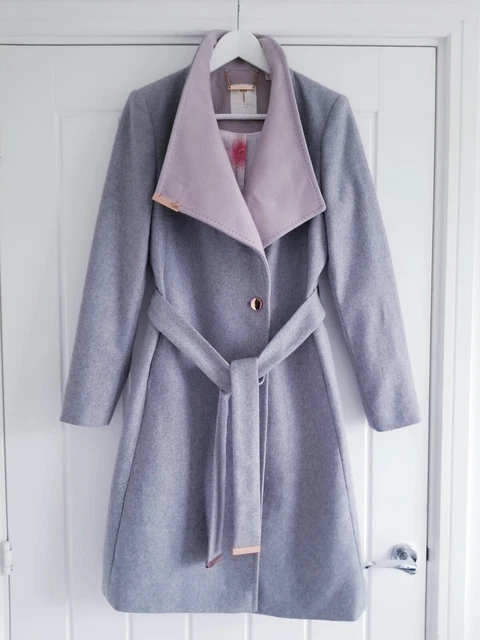 TED BAKER KHERA Contrast Wrap Coat TED SIZE 2 UK SIZE 10 100.00 PicClick UK