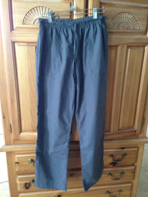 Denice Women's Grey Drawstring 2 pocket Scrubs Pants Size Medium