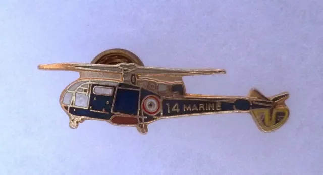 PINS émail Insigne ALOUETTE III Hélicoptère AÉRONAVALE MARINE ORIGINAL VINTAGE