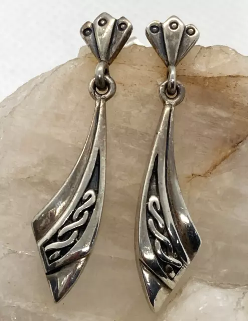 VINTAGE PSCL PETER Stone Celtic Dangle Drop Earrings Sterling 925 Silver 3.8g 19.21 PicClick UK