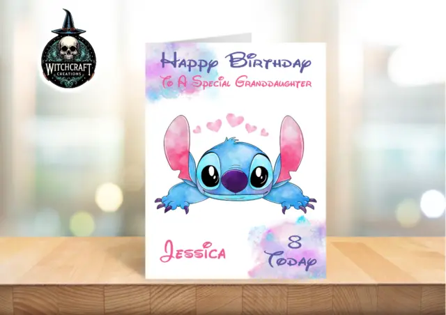 personalised birthday card Stitch any name/age/relation/occasion.
