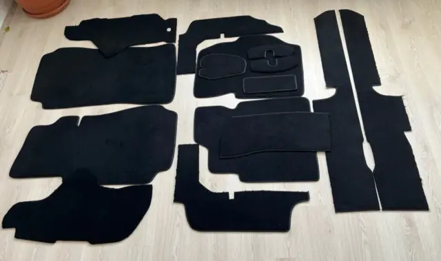 Floor Carpet Set Loop for Mercedes W123 Sedan Velour Floormat 15 Pieces BLACK